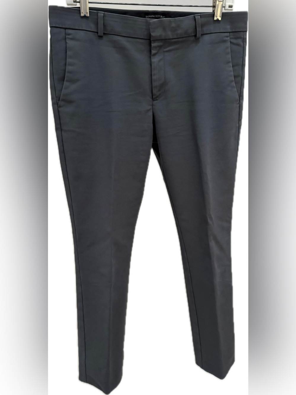 BANANA REPUBLIC PANTS TROUSERS SLIM STRAIGHT FLAT FRONT SLACKS 8 GRAY 187079